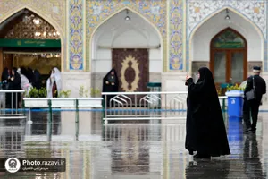 بارش باران در حرم مطهر رضوی