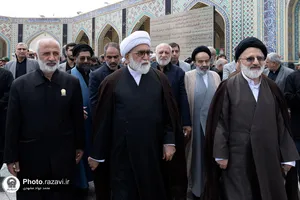 تشییع پیکر مرحوم سید جواد حجازی در حرم مطهر رضوی