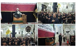 مراسم شب هشتم محرم در آستان حضرت حسین بن موسی الکاظم (ع) طبس برگزار شد