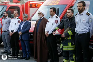 بازدید تولیت آستان قدس رضوی از  پایگاه آتش&zwnj;نشانی شماره ٢ مشهد