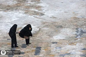 بارش برف در حرم مطهر رضوی