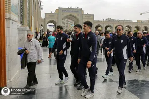 تشرف تیم ملی فوتسال بزرگسالان به حرم مطهر رضوی