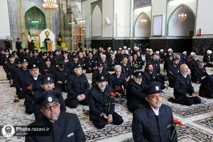 آیین اذن اعزام کاروان زیر سایه خورشید در حرم مطهر رضوی
