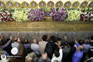 گل آرایی ضریح مطهر حضرت معصومه سلام الله علیها در آغاز دهه کرامت
