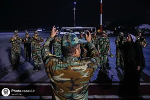 بدرقه شیوخ عشایر عراق در فرودگاه شهید هاشمی&zwnj;نژاد مشهد
