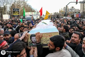 تشییع پیکر دو شهید حادثه تروریستی کرمان و شهید دفاع مقدس