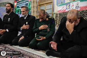 وداع با پیکر فرمانده قرارگاه عملیاتی سجاد سراوان در حرم مطهر رضوی