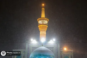 بارش برف در حرم مطهر رضوی
