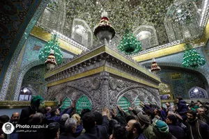 تعویض گل&zwnj;های ضریح مطهر به مناسبت ولادت جوادالائمه علیه السلام