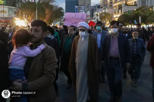 وداع با شهدای حادثه تروریستی حرم شاهچراغ(ع) در حرم مطهر رضوی