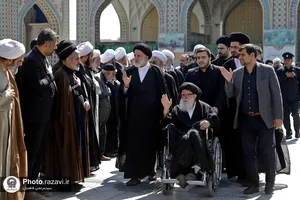 تشییع پیکر همسر آیت الله مرتضوی در حرم مطهر رضوی