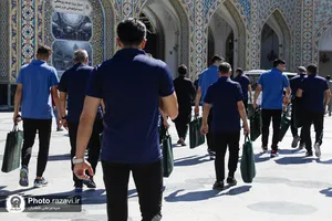 تشرف تیم ملی فوتسال به حرم مطهر رضوی