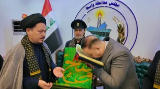 دیدار سفیران امام رئوف(ع) با مسئولان ارشد استان واسط عراق