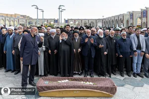 تشییع پیکر مرحوم سید جواد حجازی در حرم مطهر رضوی