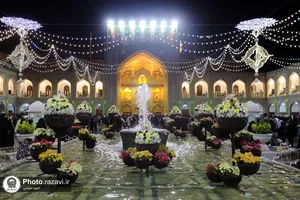 حال و هوای حرم مطهر رضوی در شب میلاد حضرت معصومه سلام الله علیها