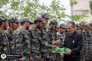 حضور خدام بارگاه منور رضوی در پادگان پدافند هوایی امام رضا علیه السلام