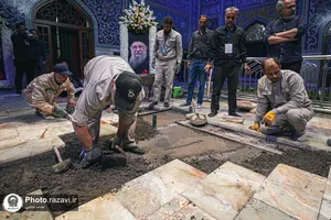 آماده سازی قبر مطهر رهبر شهید انقلاب