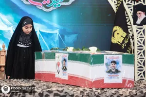 وداع با پیکر شهدای حمله تروریستی رژیم صهیونیستی در حرم مطهر رضوی