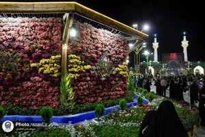 گل آرایی حرم مطهر رضوی در دهه کرامت