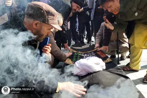 تشییع پیکر حجت الاسلام غلامرضا اسدی در حرم مطهر رضوی