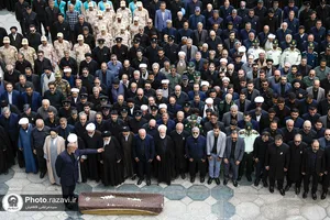 تشییع پیکر مرحوم سید جواد حجازی در حرم مطهر رضوی