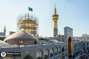تنظیف گنبد مطهر حرم امام رضا علیه&zwnj;السلام