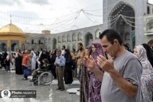 بارش باران بهاری در حرم مطهر رضوی