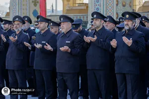 عزاداری خادمان حرم&zwnj; مطهر رضوی در صبح شهادت امام حسن عسکری علیه&zwnj;السلام