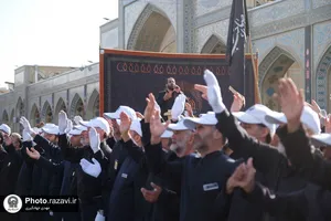 عزاداری خدام در روز شهادت امام رضا علیه السلام