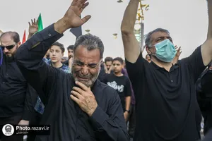اجتماع بزرگ عزاداران نبوی در صحن پیامبر اعظم(ص) حرم مطهر رضوی