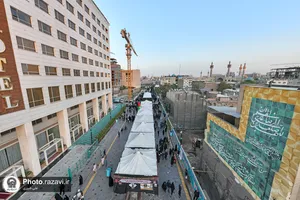 عکس های هوایی از مواکب خدمت رسان به زائرین حرم مطهر رضوی