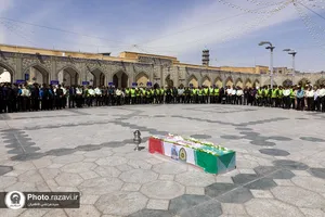 تشییع پیکر شهید مهدی گلشاهی در حرم مطهر رضوی