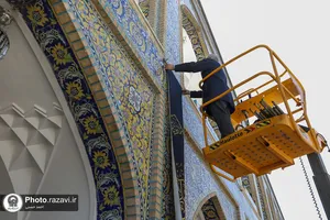 سیاه&zwnj;پوشی حرم مطهر رضوی در آستانه ماه محرم