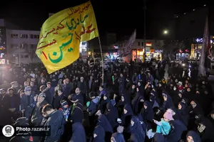 تشییع پیکر شهید گمنام دفاع مقدس در بلوار سجاد مشهد