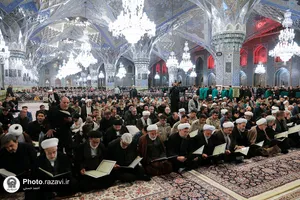 مراسم بزرگداشت آیت الله رئیسی در حرم مطهر رضوی