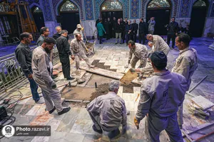 آماده سازی قبر مطهر رهبر شهید انقلاب