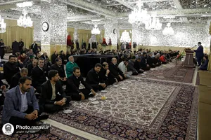 مراسم روز ولادت پیامبر اکرم(ص) و امام صادق(ع) در حرم مطهر رضوی
