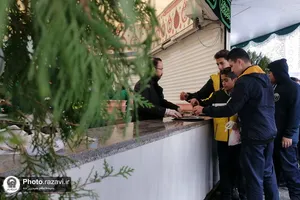 به صرف چای کنار حضرت