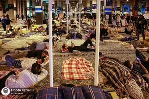 اسکان زائران دهه آخر صفر در پارکینگ&zwnj;های حرم مطهر