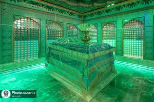 غبارروبی ضریح مطهر امام رضا علیه&zwnj;السلام 