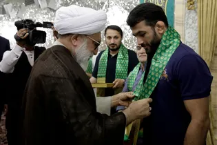 دیدار اعضای تیم ملی کشتی آزاد بزرگسالان ایران با تولیت آستان قدس رضوی