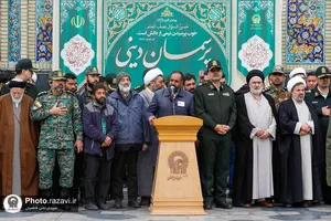 تشییع پیکر شهید مهدی خموشی در حرم مطهر رضوی