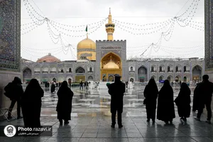 بارش باران در حرم مطهر رضوی