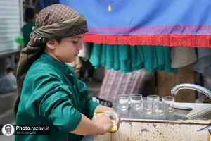 حضور دانش&zwnj;آموزان مدارس امام رضا علیه&zwnj;السلام در چایخانه حضرت قاسم