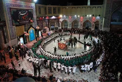 از «کمر به کمر» تا نخل عزا؛ روایت سوگ گلستان در صحن قدس حرم رضوی