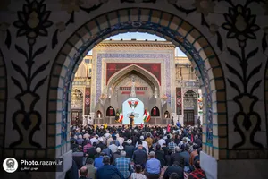 اجتماع مردمی محکومیت شهادت اسماعیل هنیه در حرم مطهر رضوی