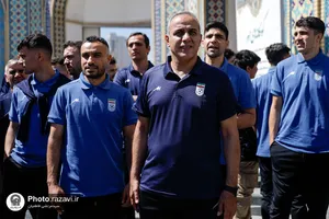 تشرف تیم ملی فوتسال به حرم مطهر رضوی