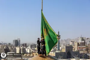 آیین تعویض پوش ضریح و پرچم گنبد منور رضوی-2