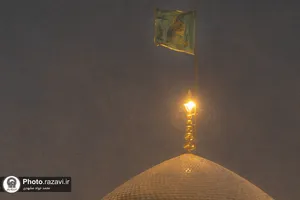بارش برف پاییزی در حرم مطهر رضوی