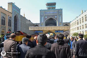 تشییع پیکر محمود فرشیدی در حرم مطهر رضوی